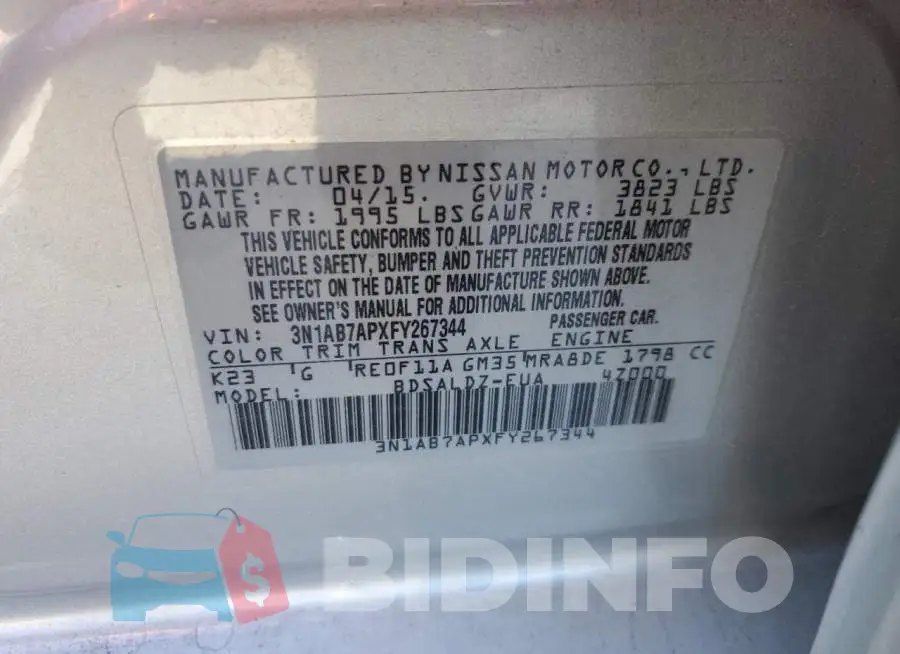 3N1AB7APXFY267344 Photo# 13