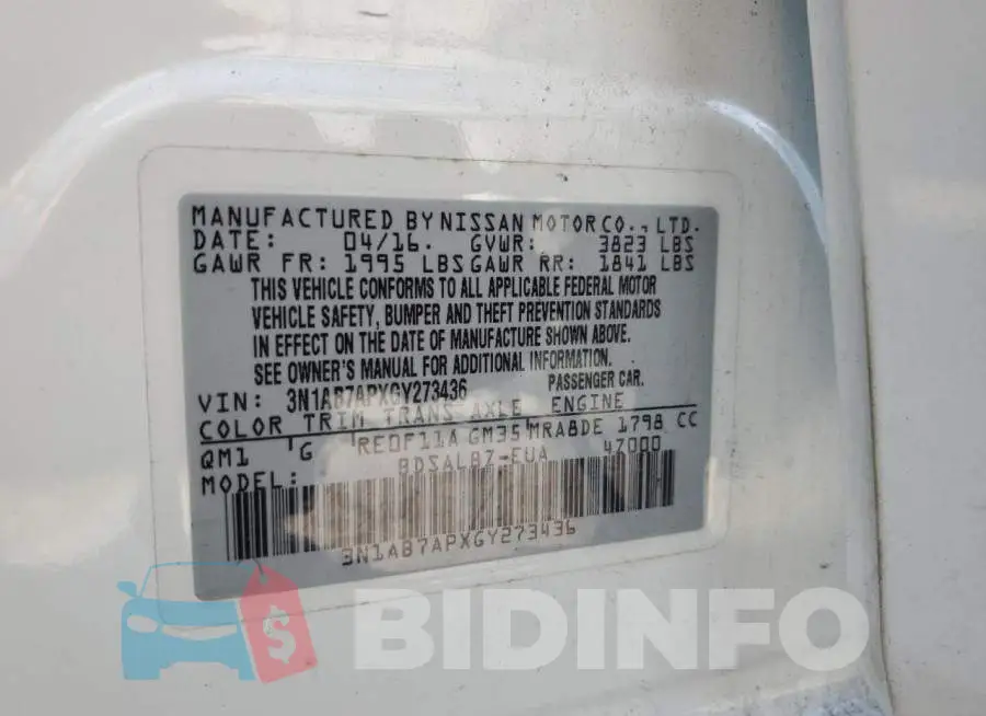 3N1AB7APXGY273436 Photo# 13