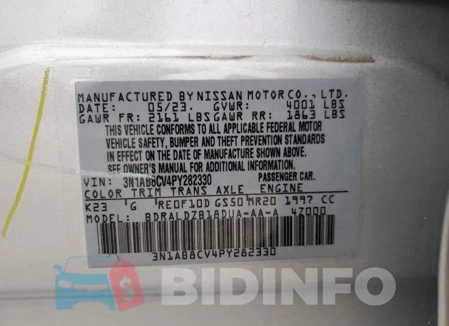 3N1AB8CV4PY282330 Photo# 12