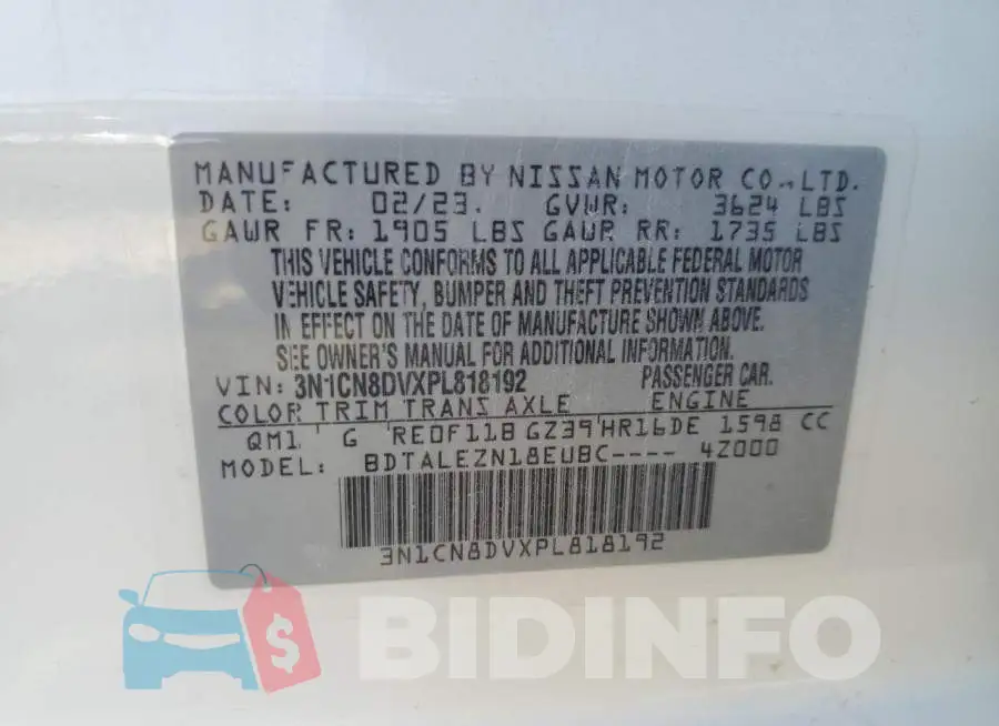 3N1CN8DVXPL818192 Photo# 13