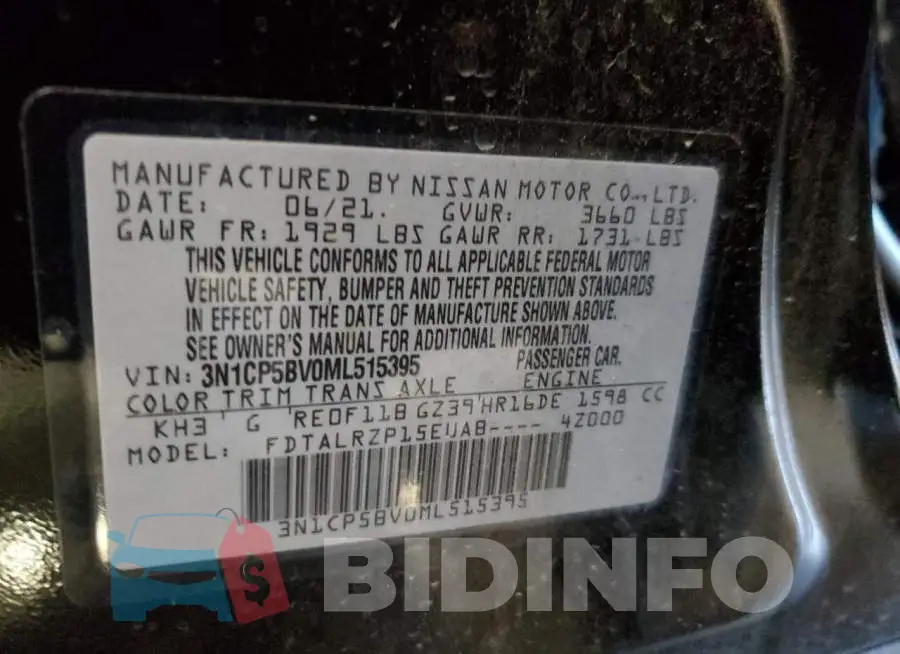 3N1CP5BV0ML515395 Photo# 13