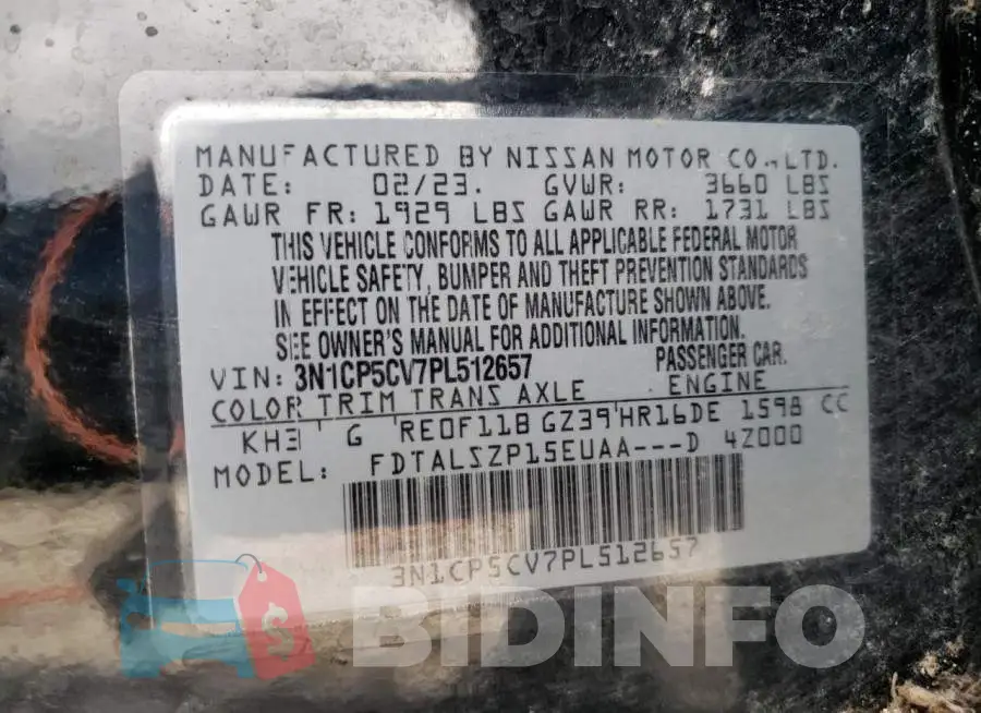 3N1CP5CV7PL512657 Photo# 13