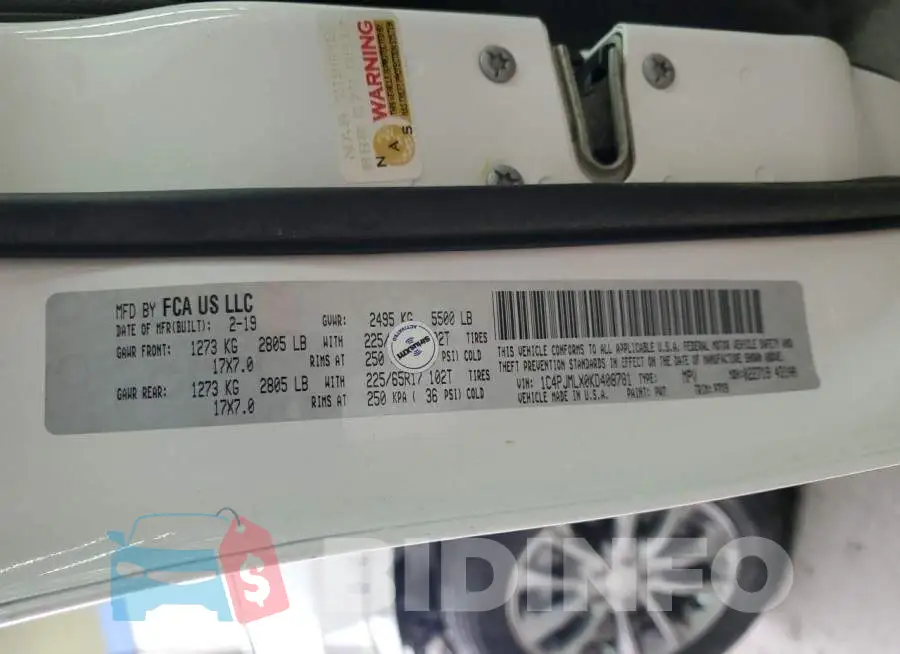 1C4PJMLX0KD408781 Photo# 13