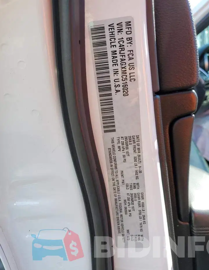 1C4RJFAGXMC516020 Photo# 13