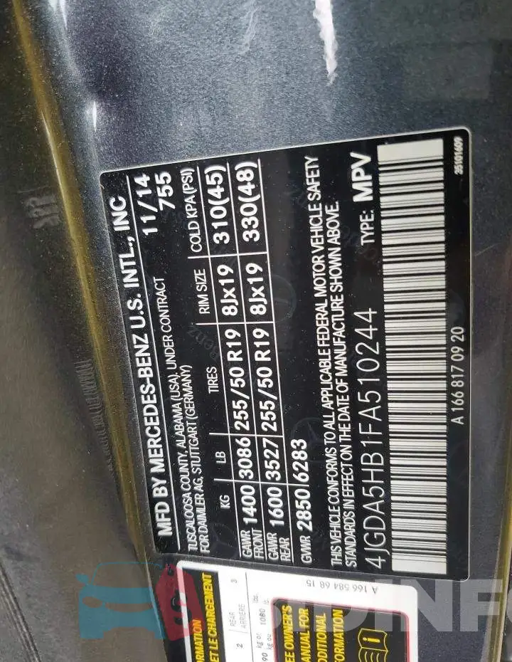 4JGDA5HB1FA510244 Photo# 14