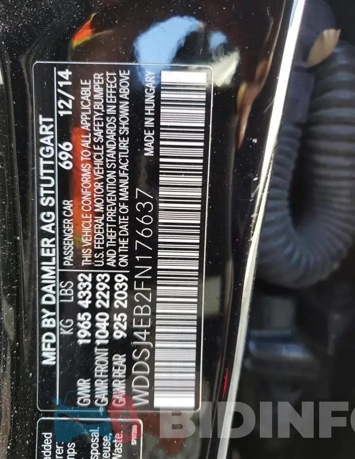 WDDSJ4EB2FN176637 Photo# 12
