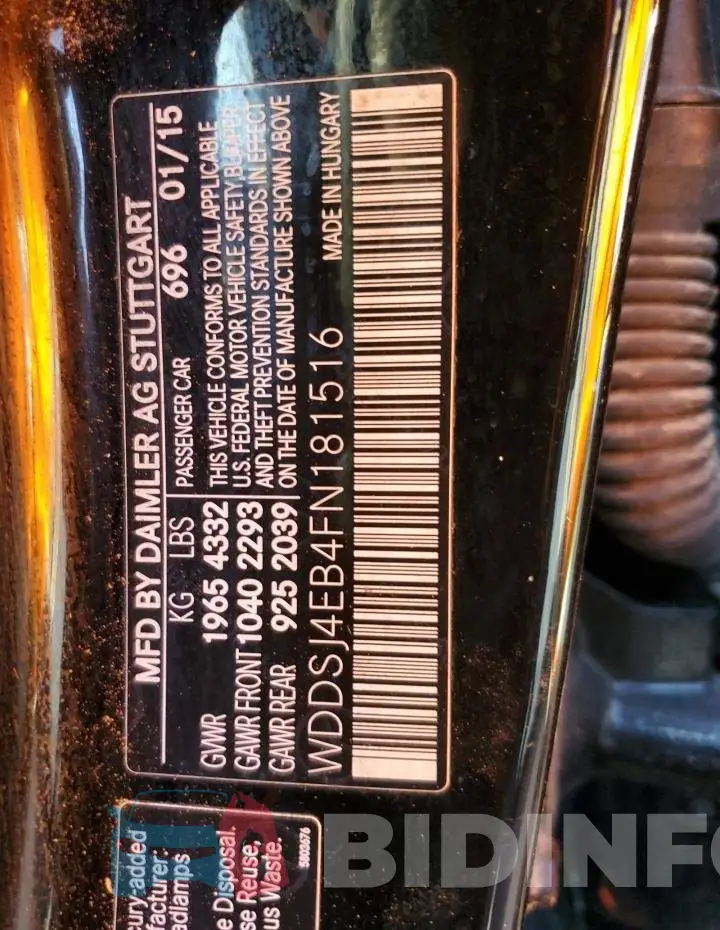 WDDSJ4EB4FN181516 Photo# 12