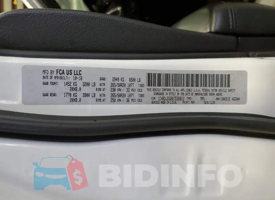 1C4RDJDG2KC535812 Photo# 12