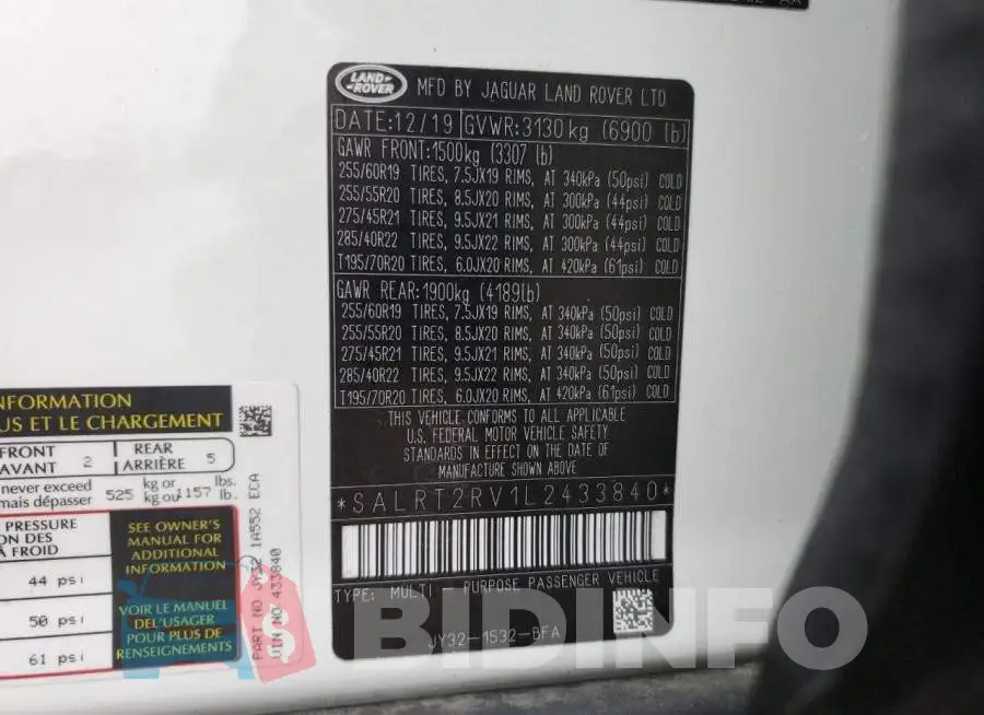 SALRT2RV1L2433840 Photo# 12