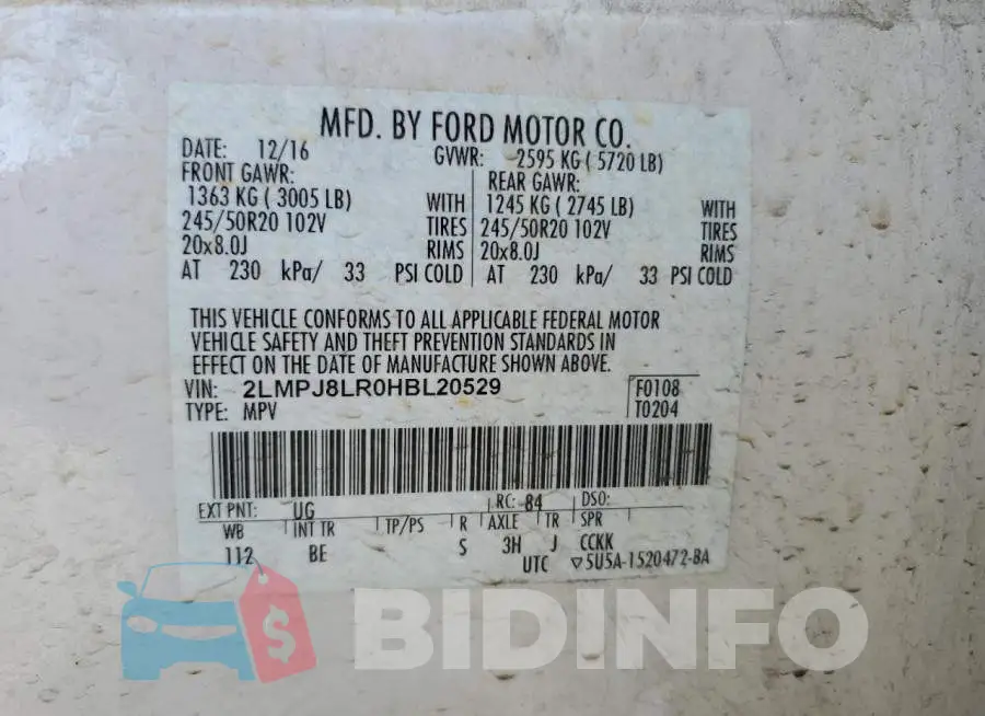 2LMPJ8LR0HBL20529 Photo# 13