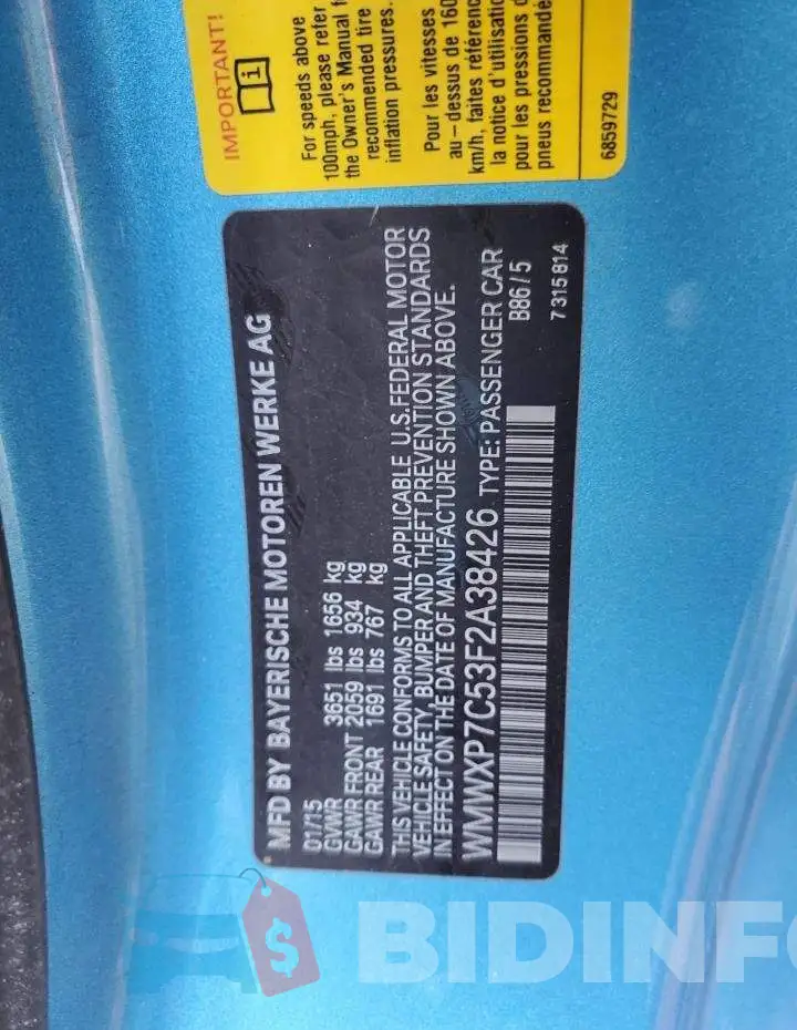 WMWXP7C53F2A38426 Photo# 12
