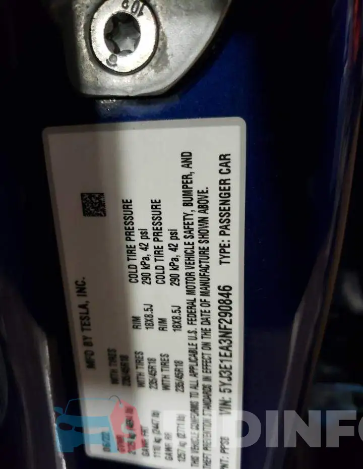 5YJ3E1EA3NF290846 Photo# 12