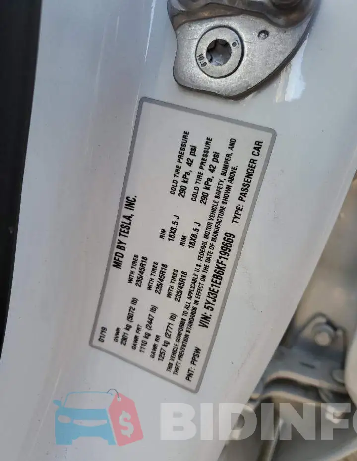 5YJ3E1EB6KF199669 Photo# 12