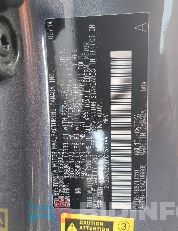 2T2ZK1BA4FC157344 Photo# 14