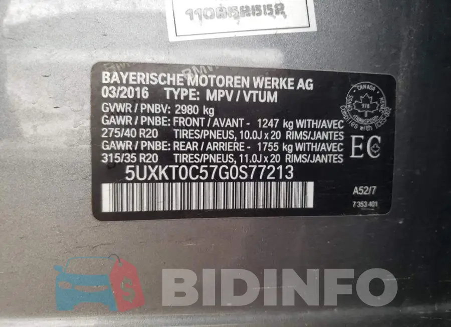 5UXKT0C57G0S77213 Photo# 13