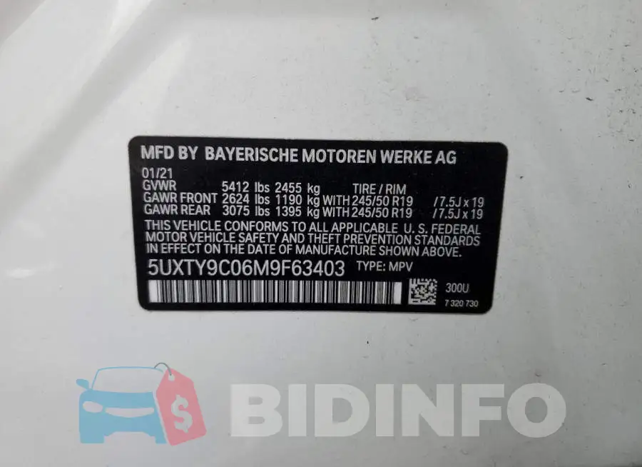 5UXTY9C06M9F63403 Photo# 13