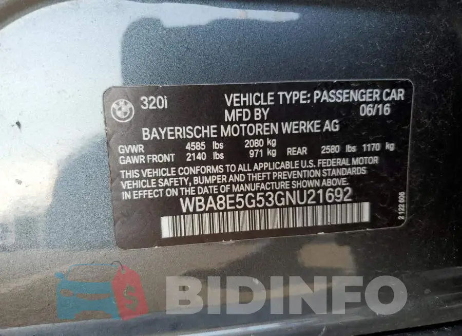 WBA8E5G53GNU21692 Photo# 12