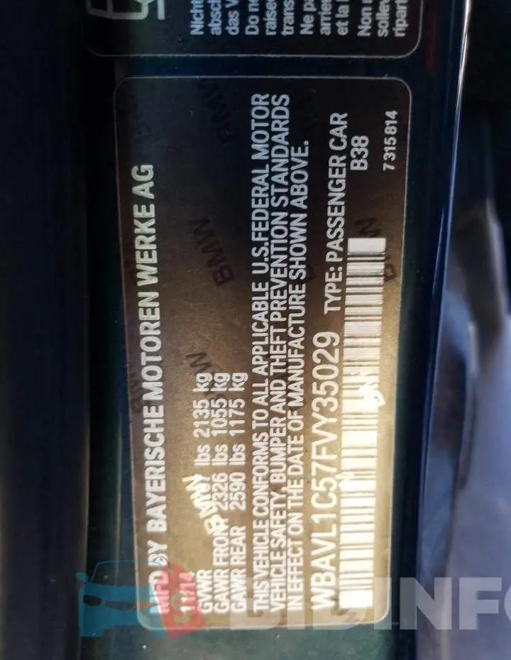WBAVL1C57FVY35029 Photo# 13
