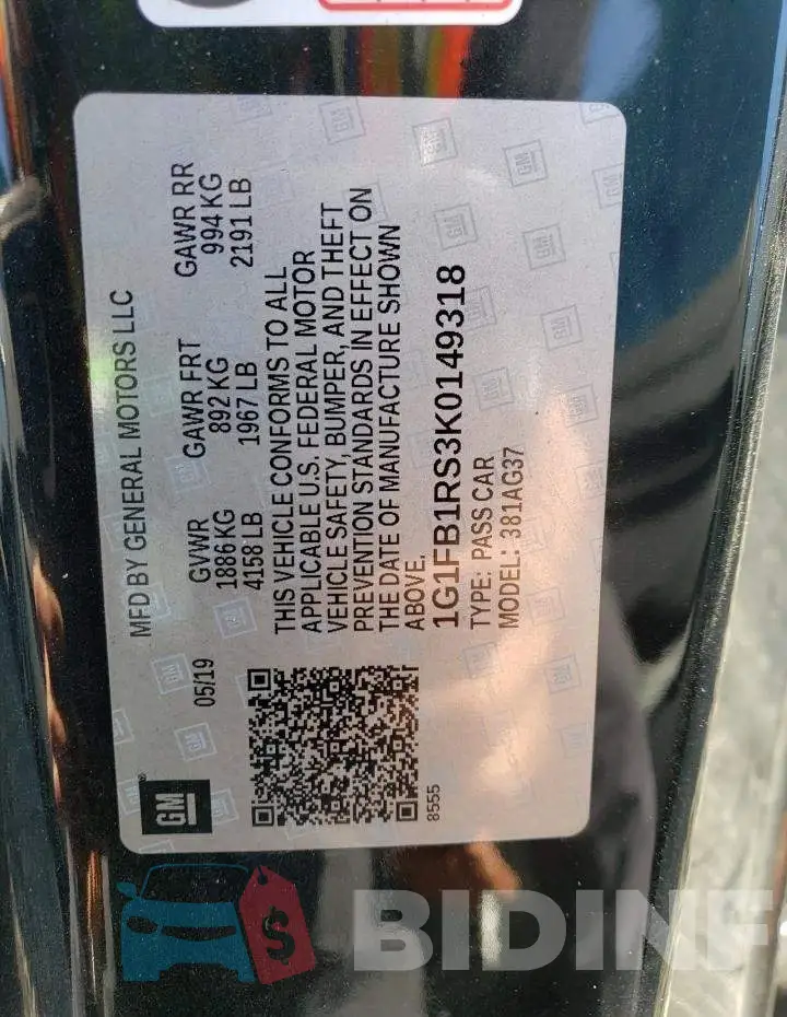 1G1FB1RS3K0149318 Photo# 12