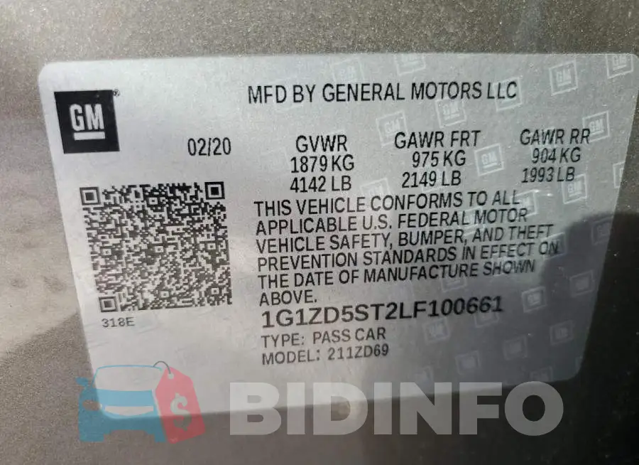 1G1ZD5ST2LF100661 Photo# 12