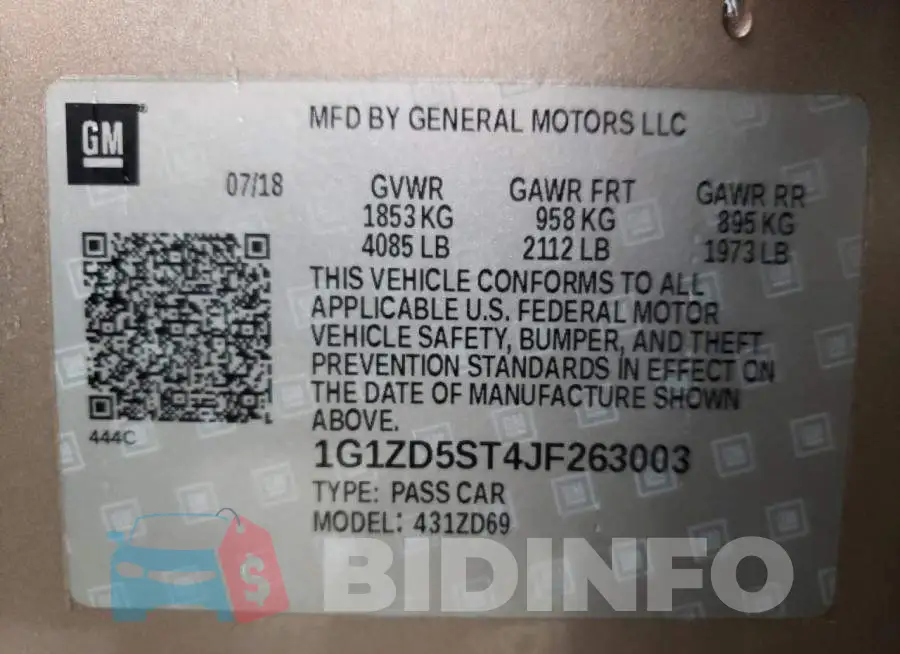 1G1ZD5ST4JF263003 Photo# 13
