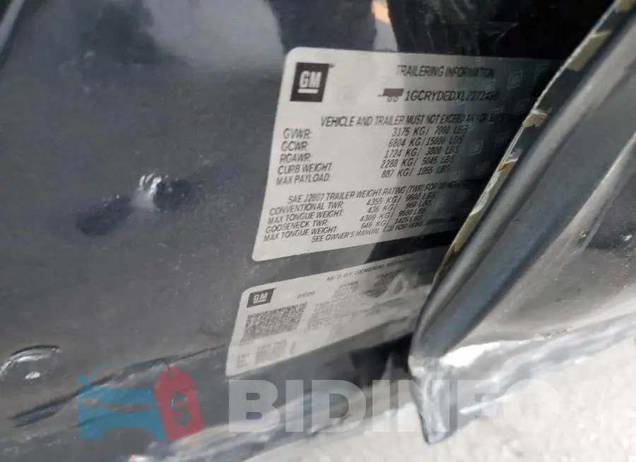 1GCRYDEDXLZ272459 Photo# 12