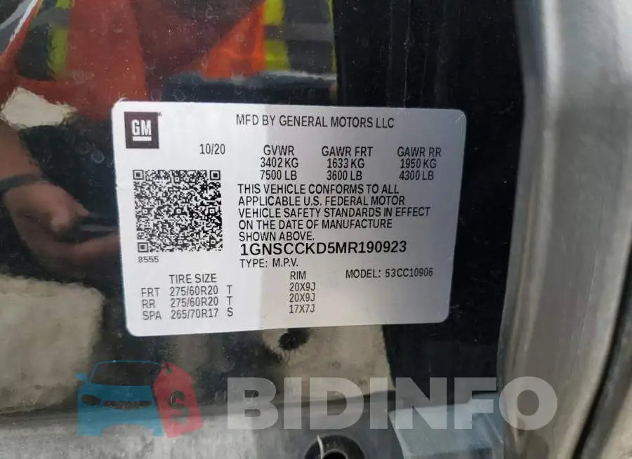 1GNSCCKD5MR190923 Photo# 12