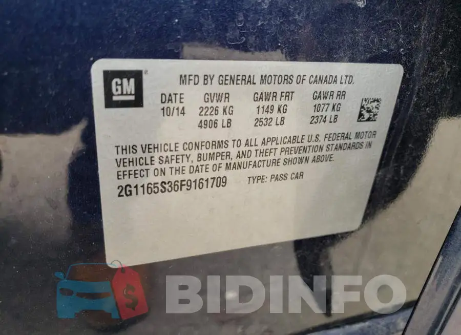 2G1165S36F9161709 Photo# 12