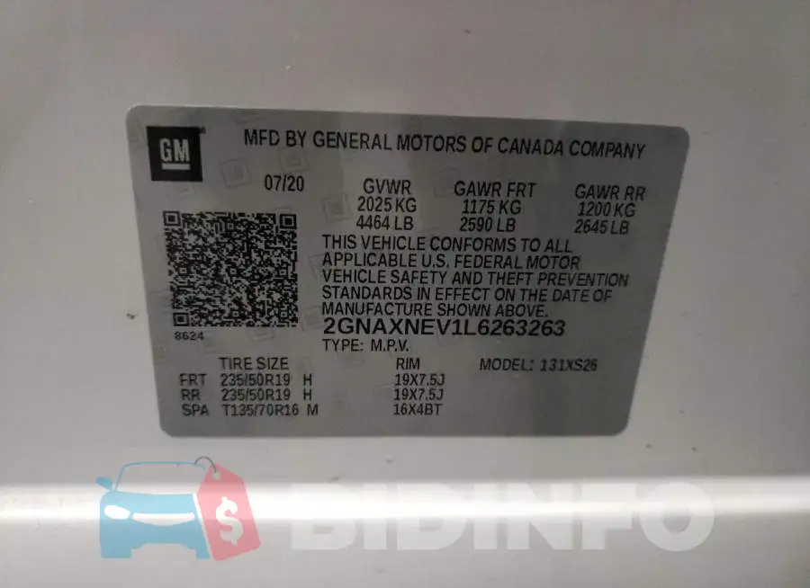 2GNAXNEV1L6263263 Photo# 12