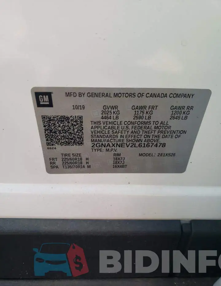 2GNAXNEV2L6167478 Photo# 13