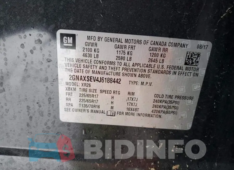 2GNAXSEV4J6188442 Photo# 13
