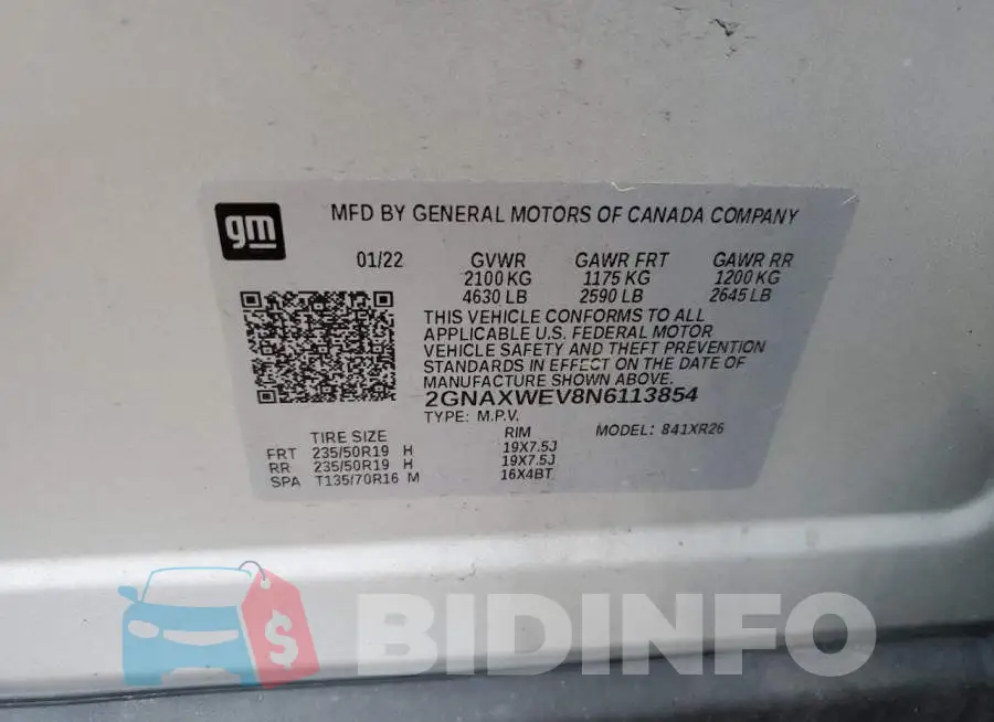 2GNAXWEV8N6113854 Photo# 12