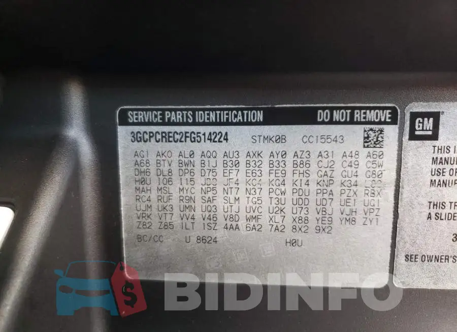 3GCPCREC2FG514224 Photo# 12