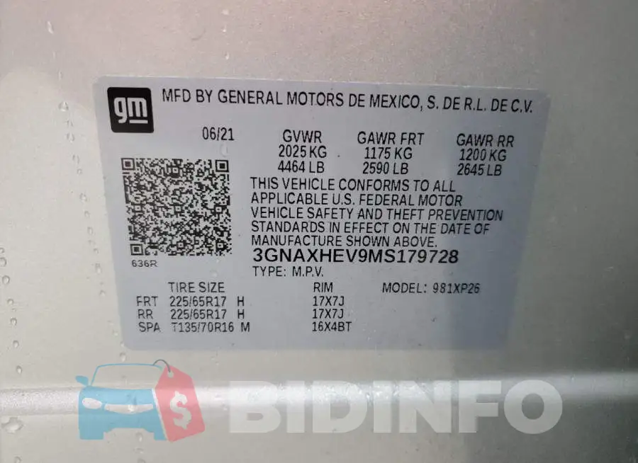 3GNAXHEV9MS179728 Photo# 13