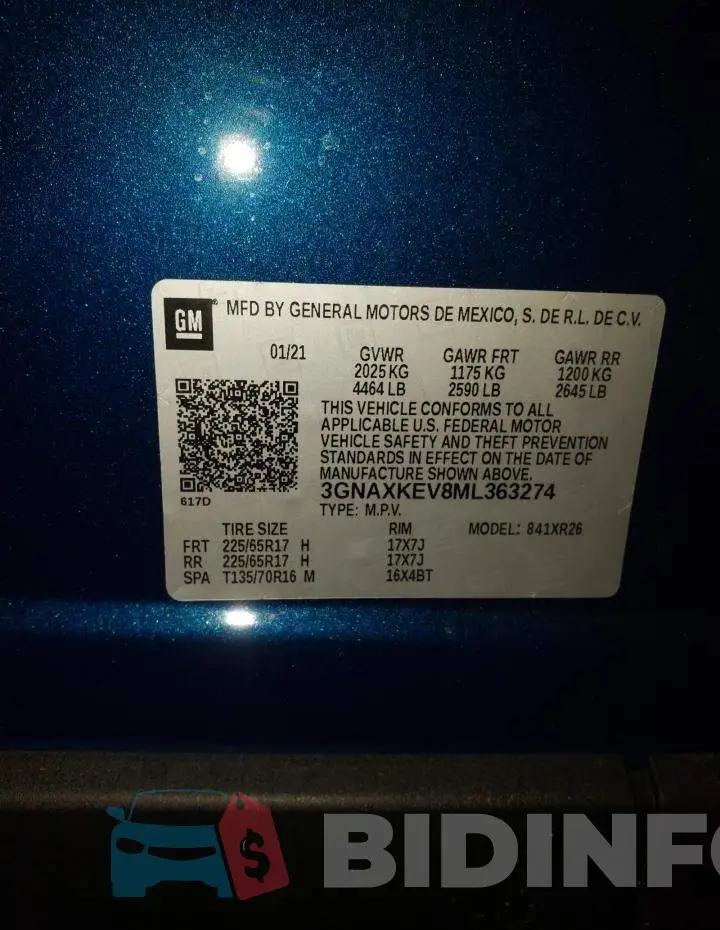 3GNAXKEV8ML363274 Photo# 14