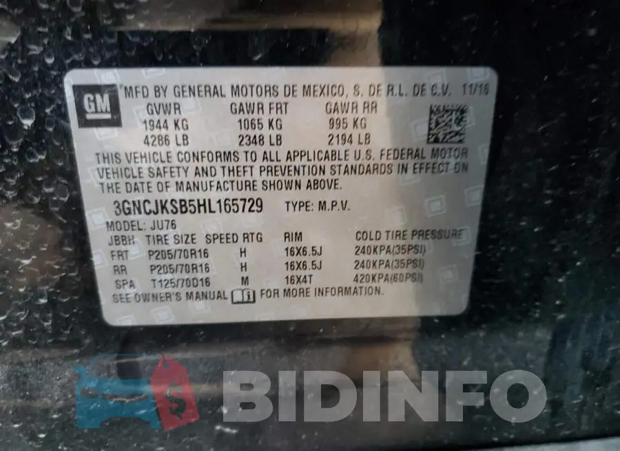 3GNCJKSB5HL165729 Photo# 12