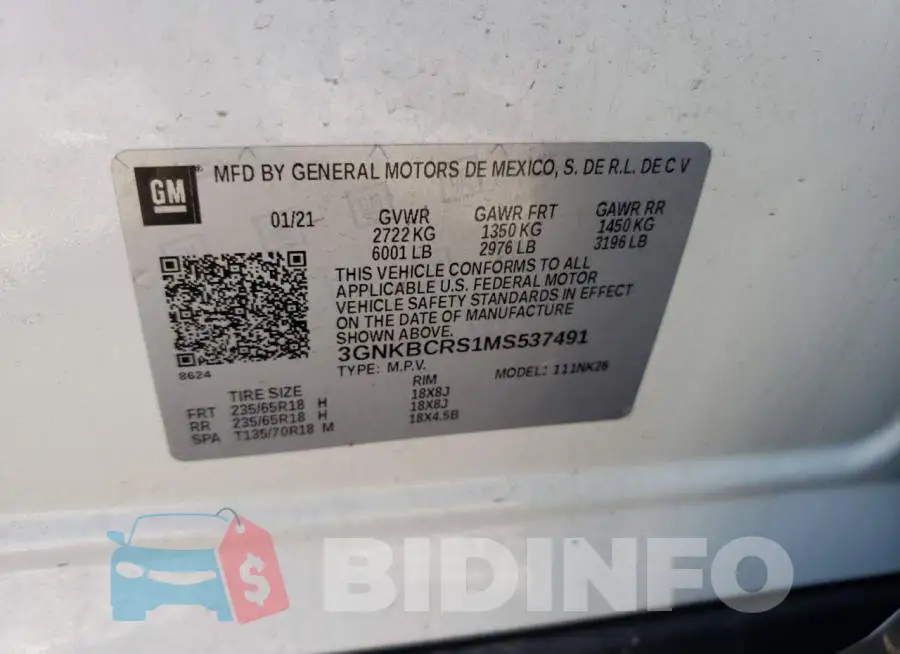 3GNKBCRS1MS537491 Photo# 12