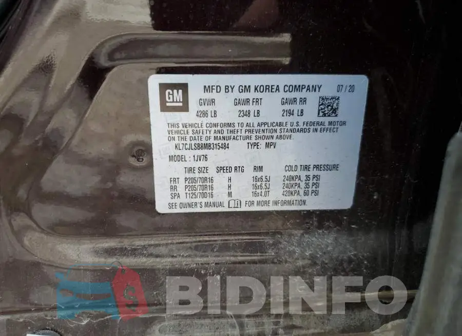 KL7CJLSB8MB315484 Photo# 12