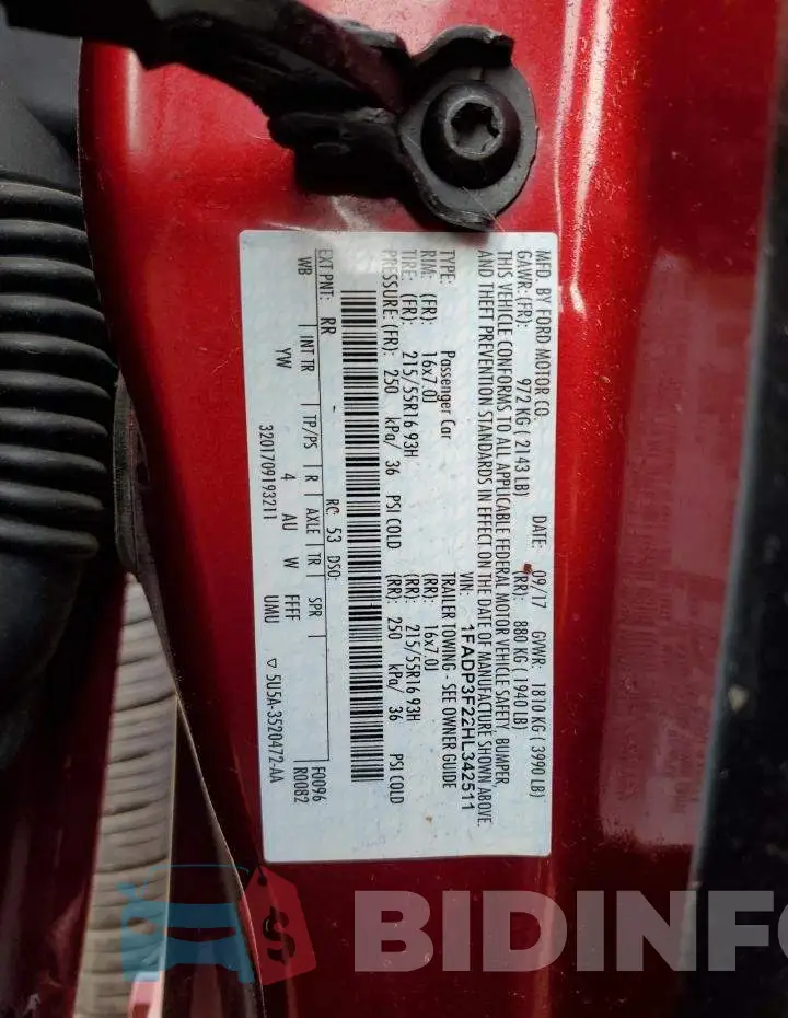 1FADP3F22HL342511 Photo# 12
