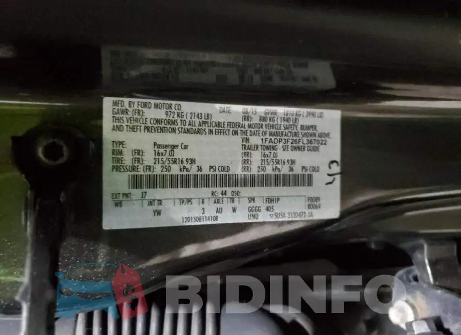 1FADP3F26FL367022 Photo# 12