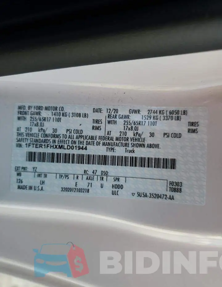 1FTER1FHXMLD01944 Photo# 12