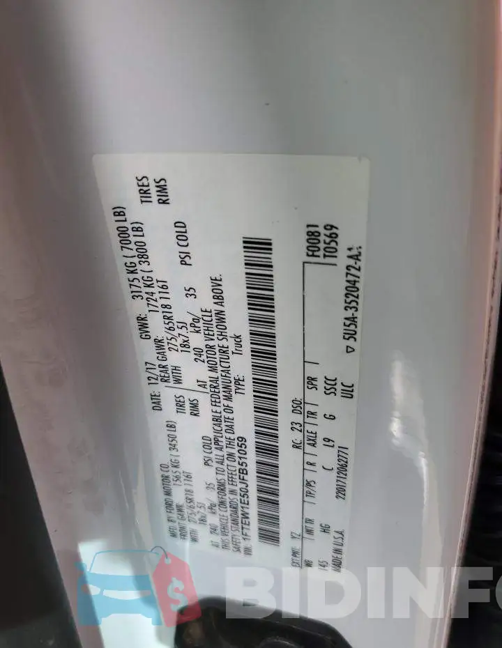 1FTEW1E50JFB51059 Photo# 12