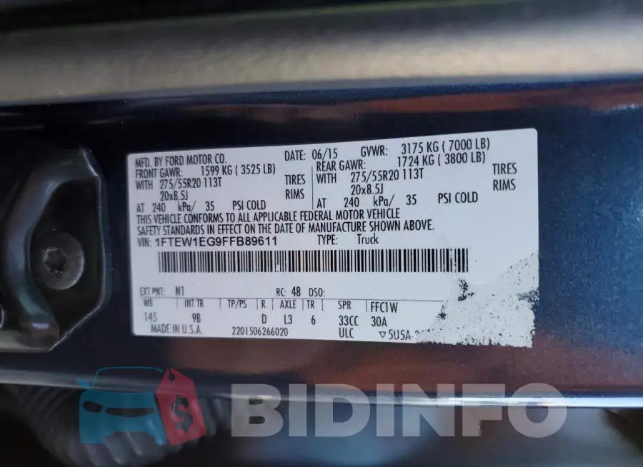 1FTEW1EG9FFB89611 Photo# 12