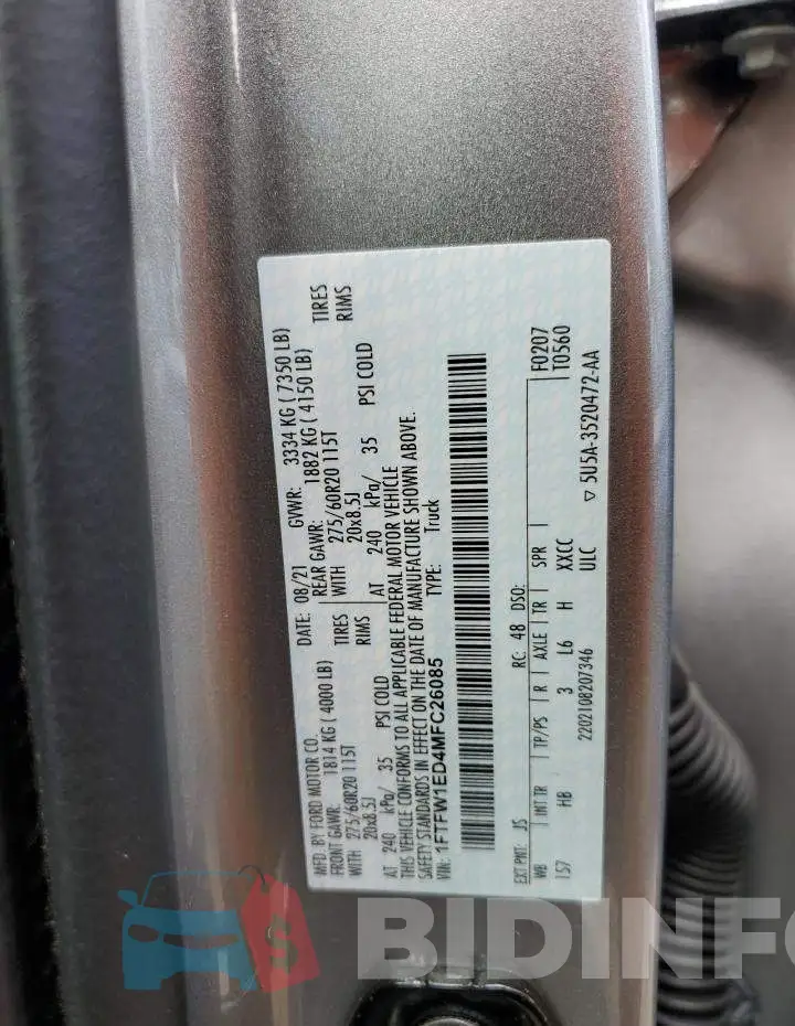 1FTFW1ED4MFC26085 Photo# 13
