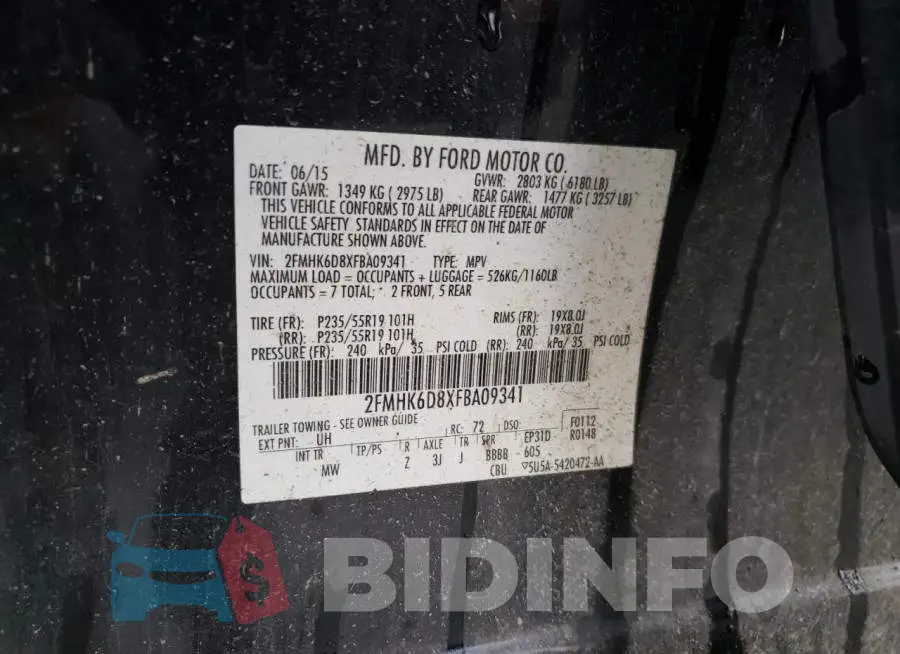 2FMHK6D8XFBA09341 Photo# 13