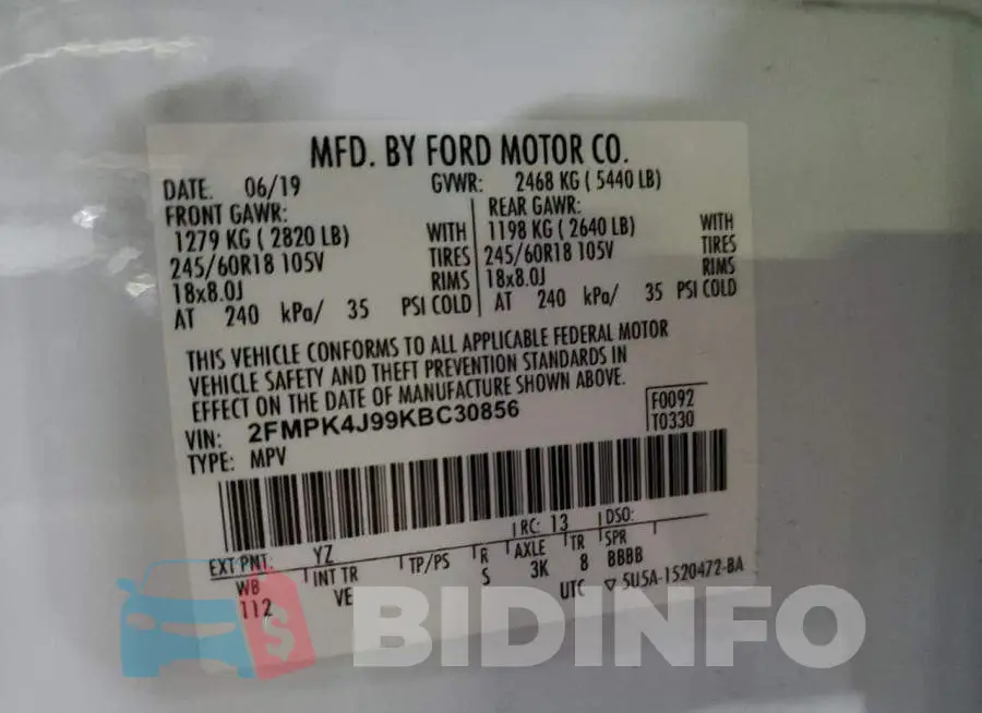 2FMPK4J99KBC30856 Photo# 14