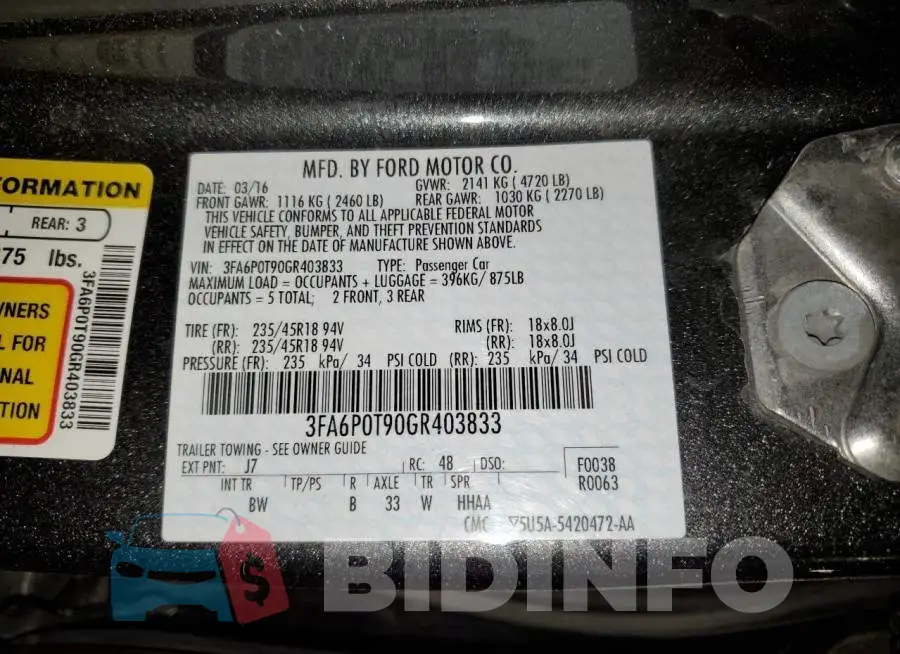3FA6P0T90GR403833 Photo# 12