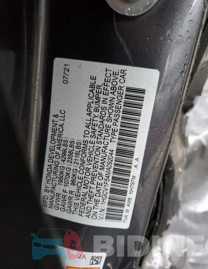 1HGCV1F54MA092044 Photo# 12