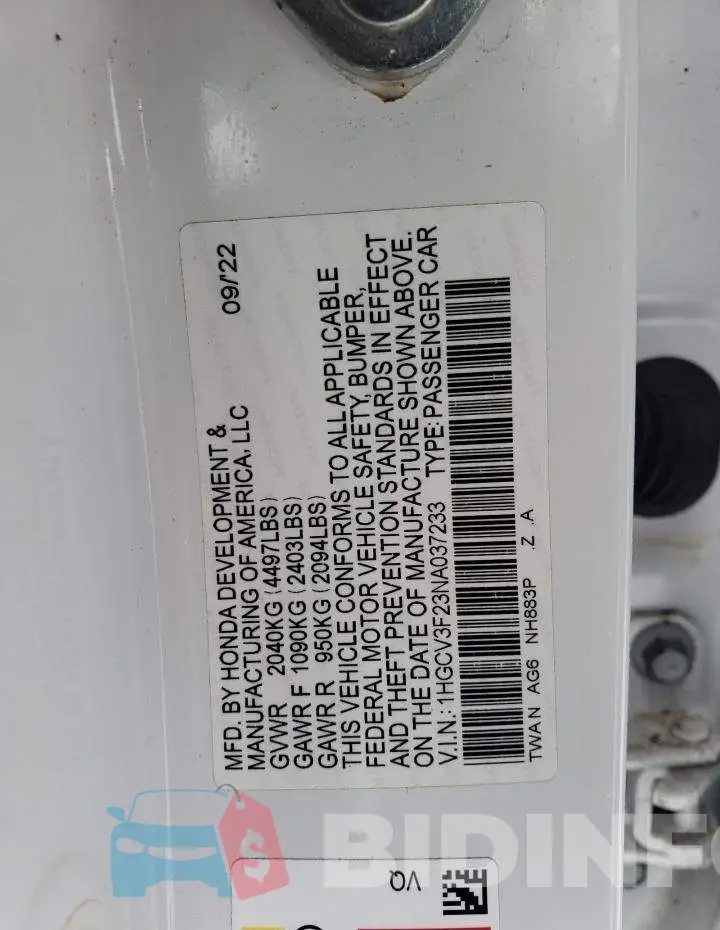 1HGCV3F23NA037233 Photo# 12