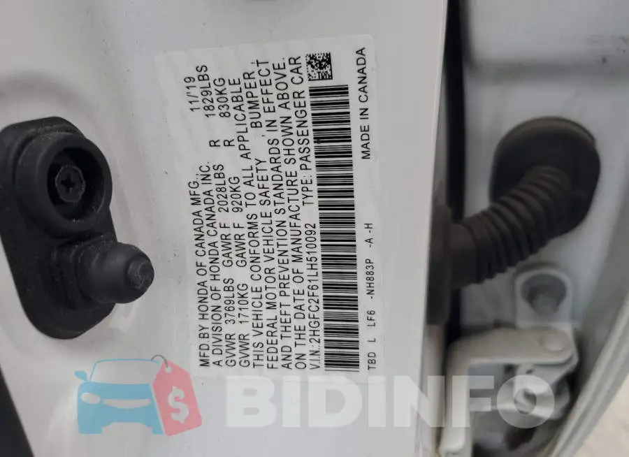 2HGFC2F61LH510092 Photo# 12